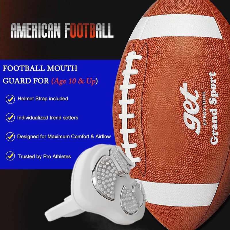 LeCool Football Mouth Guard with Connected Strap- 3D Beast Chrome Adult and Youth Mouth Guard-Mouth Piece for Sports for Maximum Air Flow and Teeth Protection - Image 2
